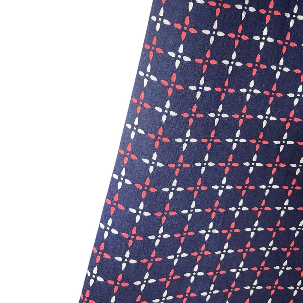 Anthropology Cartonnier navy rayon wide leg palazzo pants with geometric print - Picture 8 of 11